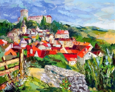 Bolkw - panorama - 80 cm x 61 cm; olej